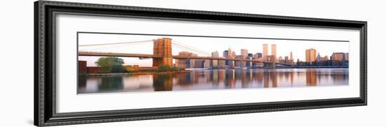 Brooklyn Bridge over East River-null-Framed Art Print