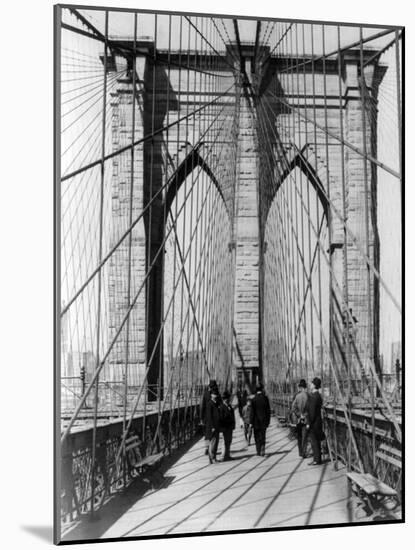 Brooklyn Bridge Promenade, 1898-Science Source-Mounted Giclee Print