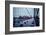 Brooklyn Bridge, rainy evening, skyscrapers and skyline of Manhattan, New York, USA-Andrea Lang-Framed Photographic Print