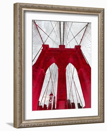 Brooklyn Bridge Red-null-Framed Giclee Print