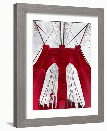 Brooklyn Bridge Red-null-Framed Giclee Print