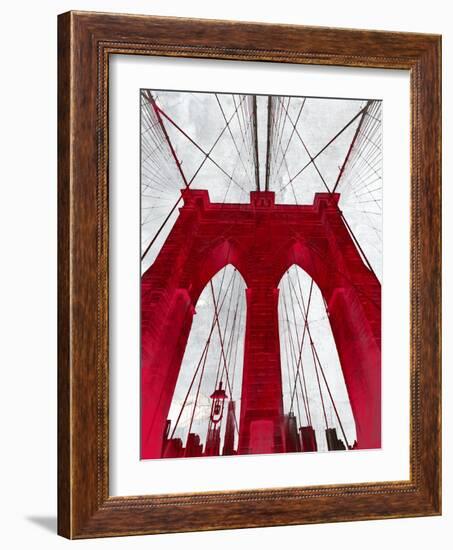 Brooklyn Bridge Red-null-Framed Giclee Print