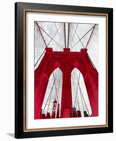 Brooklyn Bridge Red-null-Framed Giclee Print