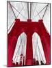 Brooklyn Bridge Red-null-Mounted Giclee Print