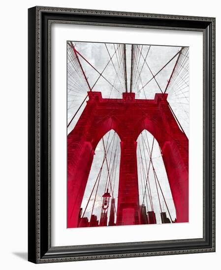 Brooklyn Bridge Red-null-Framed Giclee Print