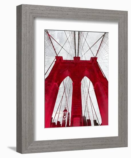 Brooklyn Bridge Red-null-Framed Giclee Print