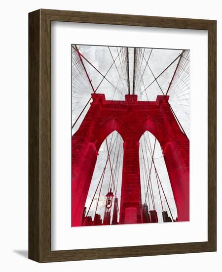 Brooklyn Bridge Red-null-Framed Giclee Print