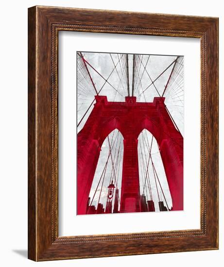 Brooklyn Bridge Red-null-Framed Giclee Print