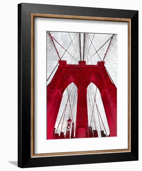 Brooklyn Bridge Red-null-Framed Giclee Print