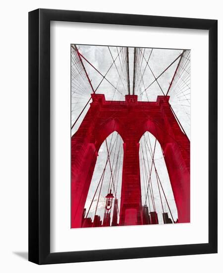 Brooklyn Bridge Red-null-Framed Giclee Print