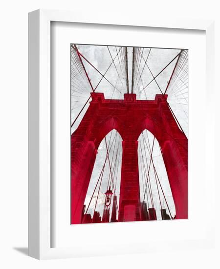 Brooklyn Bridge Red-null-Framed Giclee Print