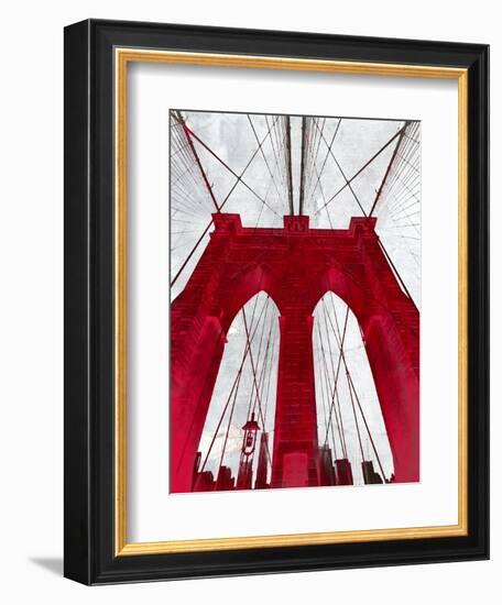 Brooklyn Bridge Red-null-Framed Giclee Print