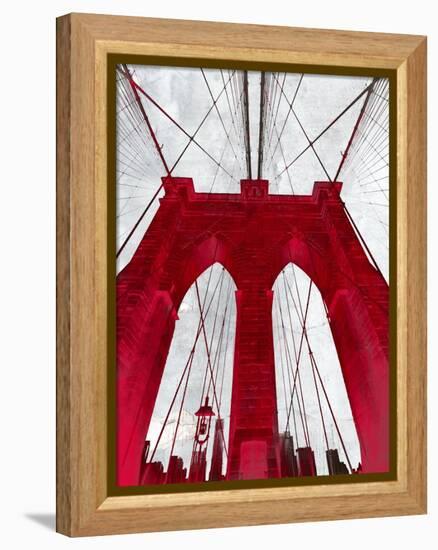 Brooklyn Bridge Red-null-Framed Premier Image Canvas