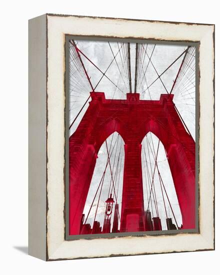 Brooklyn Bridge Red-null-Framed Premier Image Canvas
