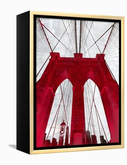 Brooklyn Bridge Red-null-Framed Premier Image Canvas