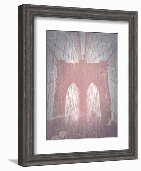 Brooklyn Bridge Red-NaxArt-Framed Art Print