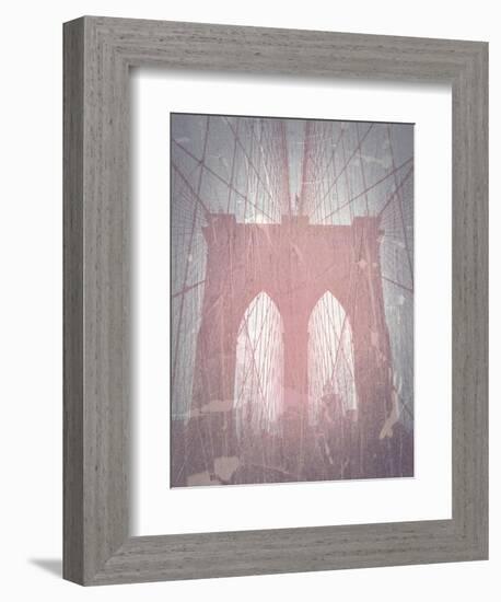 Brooklyn Bridge Red-NaxArt-Framed Art Print