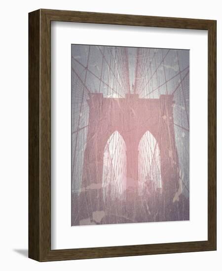Brooklyn Bridge Red-NaxArt-Framed Art Print