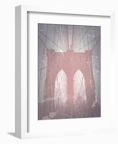 Brooklyn Bridge Red-NaxArt-Framed Art Print