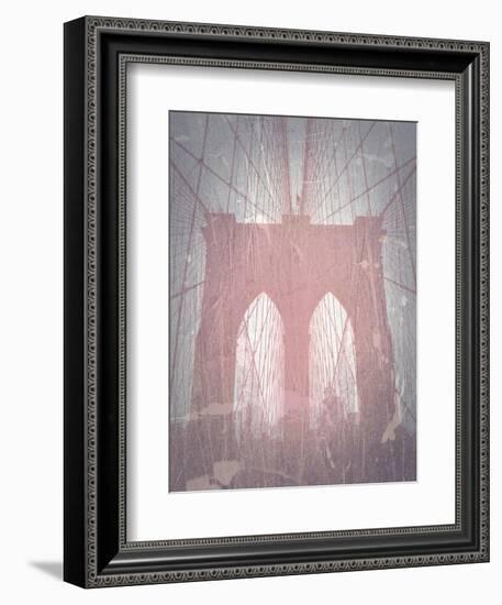 Brooklyn Bridge Red-NaxArt-Framed Art Print