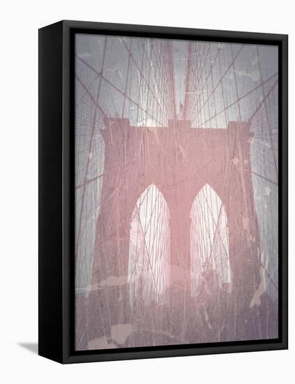 Brooklyn Bridge Red-NaxArt-Framed Stretched Canvas