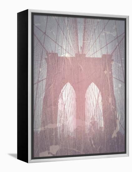 Brooklyn Bridge Red-NaxArt-Framed Stretched Canvas