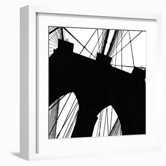 Brooklyn Bridge Silhouette (detail)-Erin Clark-Framed Giclee Print