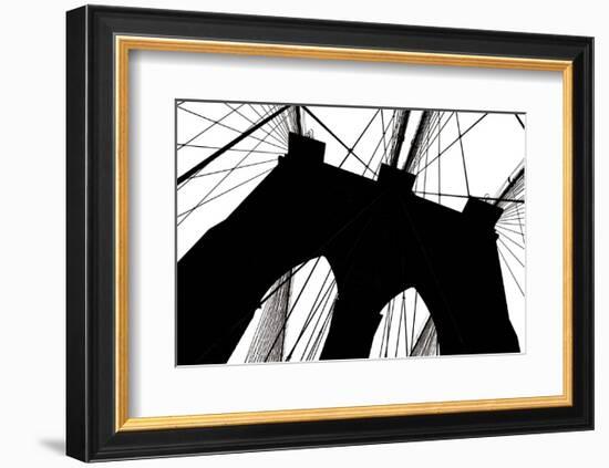 Brooklyn Bridge Silhouette-Erin Clark-Framed Art Print