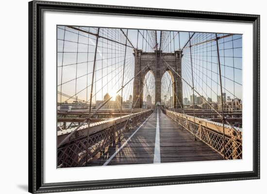 Brooklyn Bridge Sunrise-Alan Copson-Framed Giclee Print