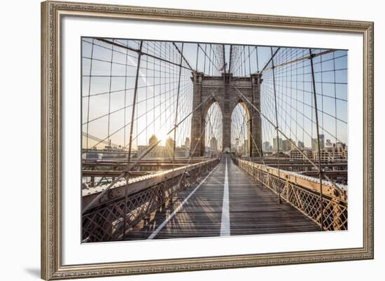 Brooklyn Bridge Sunrise-Alan Copson-Framed Giclee Print