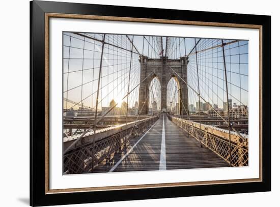 Brooklyn Bridge Sunrise-Alan Copson-Framed Giclee Print