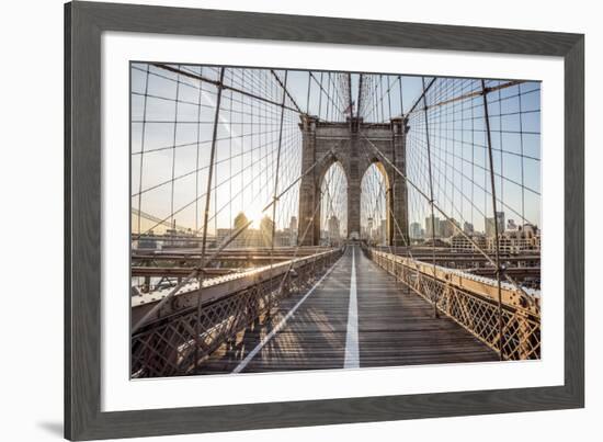 Brooklyn Bridge Sunrise-Alan Copson-Framed Giclee Print