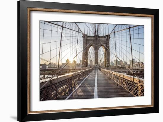 Brooklyn Bridge Sunrise-Alan Copson-Framed Giclee Print
