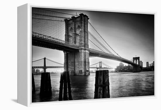 Brooklyn Bridge Sunrise-Martin Froyda-Framed Premier Image Canvas