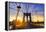 Brooklyn Bridge Sunset New York Manhattan Skyline NY NYC USA-holbox-Framed Premier Image Canvas