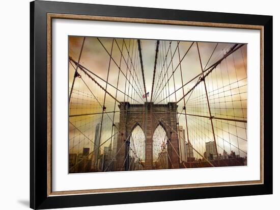 Brooklyn Bridge Sunset-Jessica Jenney-Framed Giclee Print