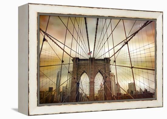 Brooklyn Bridge Sunset-Jessica Jenney-Framed Premier Image Canvas