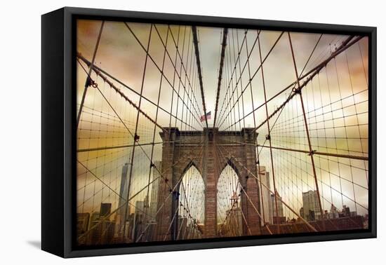 Brooklyn Bridge Sunset-Jessica Jenney-Framed Premier Image Canvas