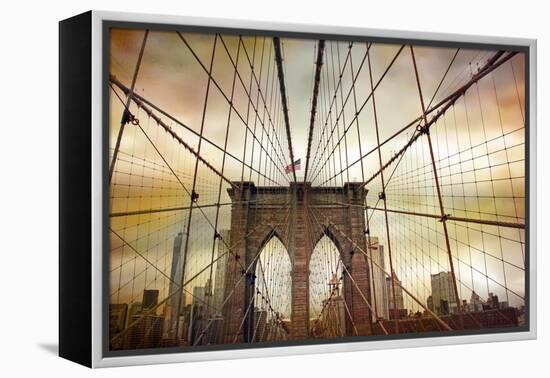 Brooklyn Bridge Sunset-Jessica Jenney-Framed Premier Image Canvas