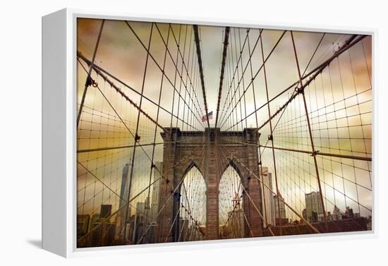 Brooklyn Bridge Sunset-Jessica Jenney-Framed Premier Image Canvas