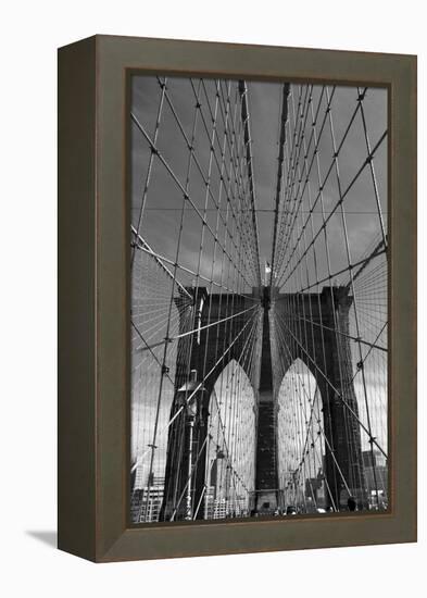 Brooklyn Bridge Tones-Jessica Jenney-Framed Premier Image Canvas