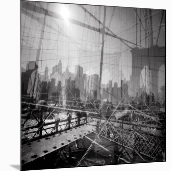 Brooklyn Bridge Triple-Evan Morris Cohen-Mounted Photographic Print