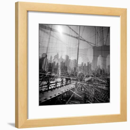 Brooklyn Bridge Triple-Evan Morris Cohen-Framed Photographic Print