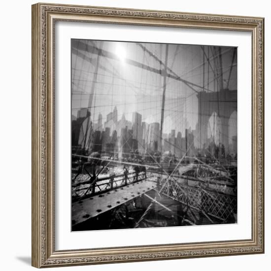 Brooklyn Bridge Triple-Evan Morris Cohen-Framed Photographic Print