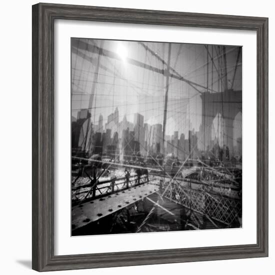 Brooklyn Bridge Triple-Evan Morris Cohen-Framed Photographic Print