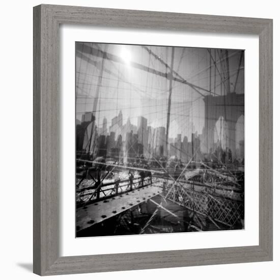 Brooklyn Bridge Triple-Evan Morris Cohen-Framed Photographic Print