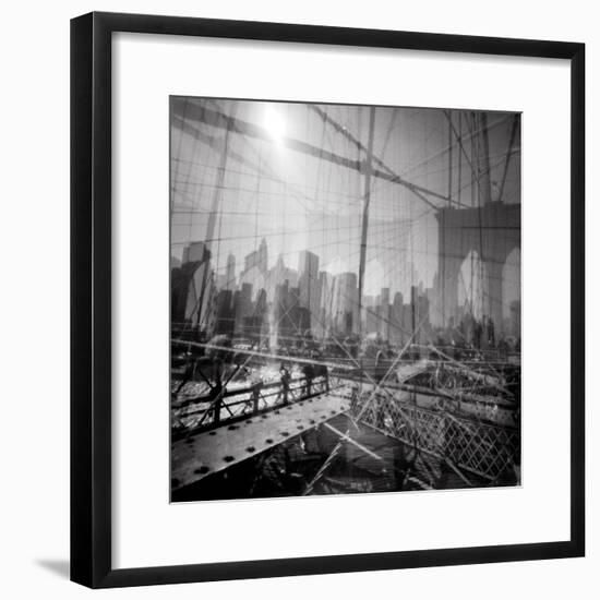 Brooklyn Bridge Triple-Evan Morris Cohen-Framed Photographic Print