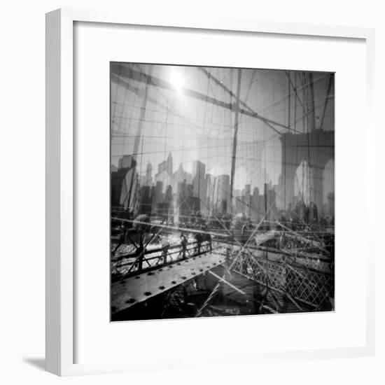 Brooklyn Bridge Triple-Evan Morris Cohen-Framed Photographic Print