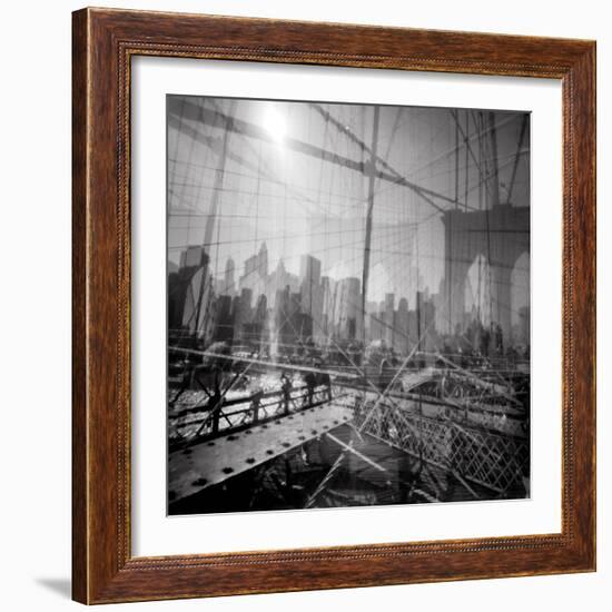 Brooklyn Bridge Triple-Evan Morris Cohen-Framed Photographic Print