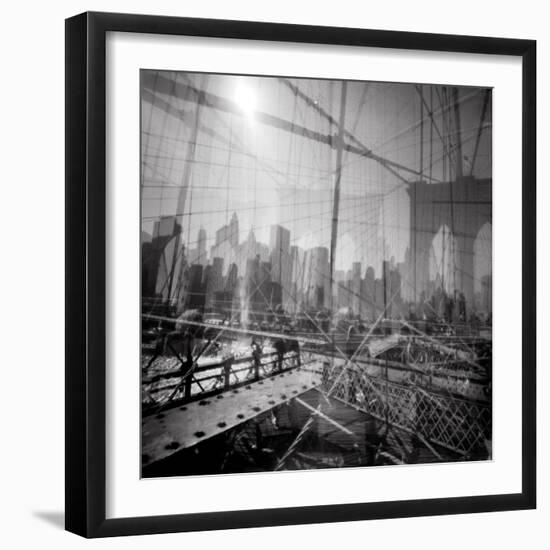 Brooklyn Bridge Triple-Evan Morris Cohen-Framed Photographic Print